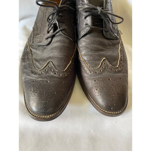 Cole Haan Mens Brown Leather Wingtip Oxford Shoes Size 11.5M With Rubber Soles & - Picture 2 of 7
